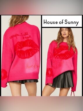 House Of Sunny Love Notes
Jumper Sweater Oversized Kiss Oooops I did it again